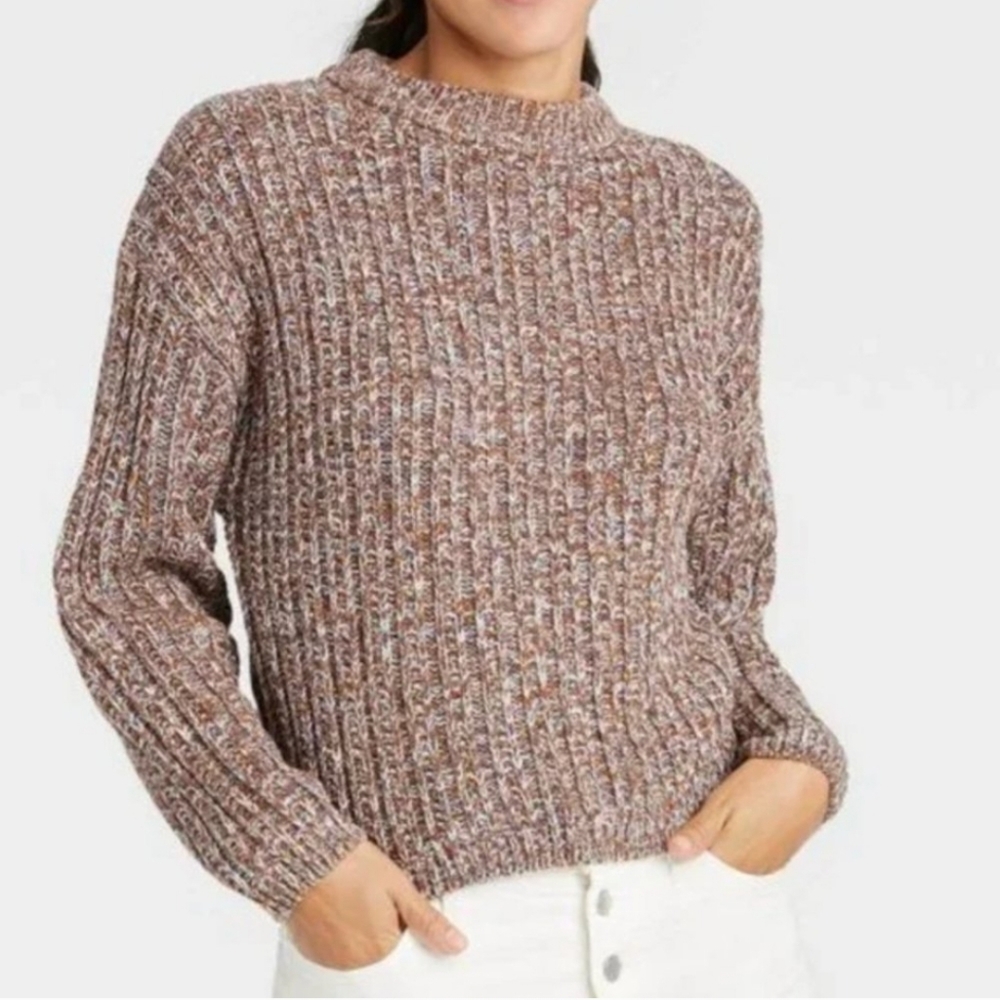 Universal Thread Brown Chunky Knit Pullover Sweater Size XS
